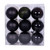 Vickerman N220152 2.4" Black White Silver Orn Asst 18/box