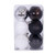 Vickerman N220352 3" Black White Silver Orn Asst 12/box
