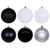 Vickerman N220352 3" Black White Silver Orn Asst 12/box