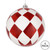 Vickerman N180403 4" Red Ball White Diamond Glitter 4/Box
