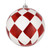 Vickerman N180603 6" Red Ball White Diamond Glitter 3/Box