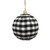  Vickerman MC210543 5" Black/White Plaid Cloth Ball Orn 2/bx