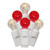 X6W9525 Vickerman - 25 ft 50-Light Outdoor Red Warm White LED G12 Christmas Light String - White Wire
