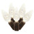 X4B8101 Vickerman - 34 ft 100-Light Outdoor Warm White LED C6 Christmas Light String - Brown Wire