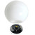 LBS Lighting 10" White Globe Lamp Post Light Fixture – Black Base – Fits 3" Pole 