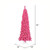 Vickerman K168746LED - 4.5' Flocked Pink Pencil Fir Pre-Lit Christmas Tree with Pink LED Lights