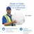 LBS Lighting 20" White Polycarbonate Light Globe – 8" Fitter Neck -  Impact Resistant