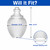 16" Clear Acrylic Post Top Acorn with 5.25" Neckless Opening