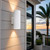 Incon Lighting Modern White Outdoor Cylinder Wall Fixture - Indirect and Direct Light 