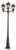 Trans Globe 4995 BK Classical 98-In. 3-Light, 3-Lantern Head, Complete Outdoor Lamp Post Light