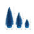 Vickerman LS190312 Turquoise Glitter Oval Table Top Christmas Tree Set of 3
