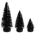 Vickerman LS190317 Black Glitter Oval Table Top Christmas Tree Set of 3