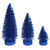 Vickerman LS190331 Midnight Blue Glitter Oval Table Top Christmas Tree Set of 3