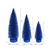 Vickerman LS190731 Blue Glitter Oval Table Top Christmas Tree Set of 3