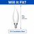 GE 93142801 - LED5DFCAC-W-2PK - 5W LED White Candle Bulb - 2700K - 2 Pack