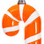 MT251828W Vickerman - 18 in Orange Enamel Candy Cane Christmas Ornament