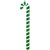 MT252204W Vickerman - 36 in Green Enamel Candy Cane Christmas Ornament