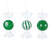MT253004W Vickerman - 7 in Green Enamel Assorted Candy Christmas Ornament - 3 Pack