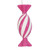 MT253259W Vickerman - 4 in Hot Pink Enamel Assorted Candy Christmas Ornament - 6 Pack