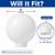 8 Inch White Plastic Light Globe with 3.24" Threaded Neck Base - 20008-WH-3S