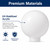 8 Inch White Plastic Light Globe with 3.24" Threaded Neck Base - 20008-WH-3S