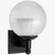Black Outdoor Globe Wall Light with Clear Prismatic Lens - Long and Short Tail Included