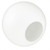 8 Inch White Polycarbonate Round Light Globe - Custom Cut Neckless Opening