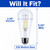 8ST19/CL/LED/930/E26 Satco S21364 - 8 Watt ST19 LED Vintage Filament Bulb - 3000K