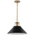 Satco 60-7525 Matte Black Pendant Light with Burnished Brass