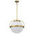 Satco 60-7785 Natural Brass Pendant Light with White Opal Glass