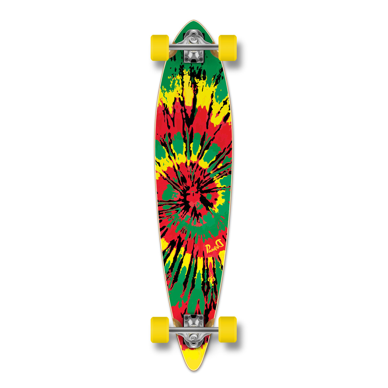 Yocaher Pintail Longboard Complete - Tiedye Rasta