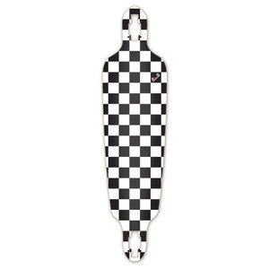 Yocaher Drop Through Longboard Deck - Checker White