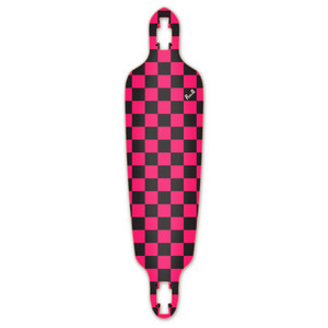 Yocaher Drop Through Longboard Deck - Checker Pink