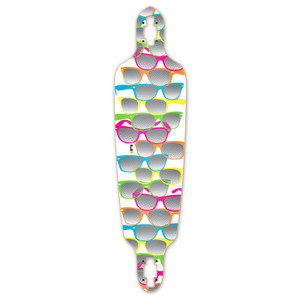 Yocaher Drop Through Longboard Deck - Shades White Yocaher Drop Through Longboard Deck - Shades White
