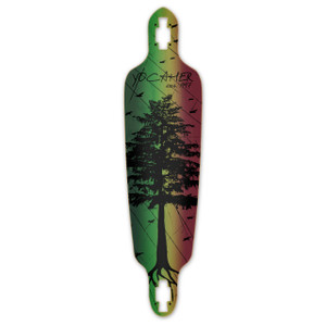Yocaher Drop Through Longboard Deck - In the Pines : Rasta Yocaher Drop Through Longboard Deck - In the Pines : Rasta
