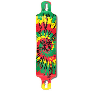 Yocaher Lowrider Longboard Deck - Tiedye Rasta Yocaher Lowrider Longboard Deck - Tiedye Rasta