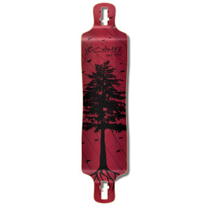 Yocaher Lowrider Longboard Deck - In the Pines : Red Yocaher Lowrider Longboard Deck - In the Pines : Red