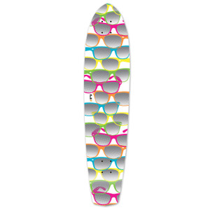 Yocaher Slimkick Longboard Deck - Shades White Yocaher Slimkick Longboard Deck - Shades White