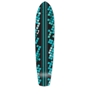 Yocaher Slimkick Longboard Deck - Black Digital Wave Yocaher Slimkick Longboard Deck - Black Digital Wave