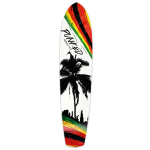 Yocaher Slimkick Longboard Deck - Palm City Rasta Yocaher Slimkick Longboard Deck - Palm City Rasta