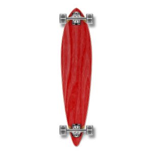 Yocaher Pintail Longboard Complete - Stained Red Yocaher Pintail Longboard Complete - Stained Red
