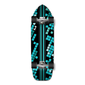 Yocaher Old School Longboard Complete - Black Digital Wave