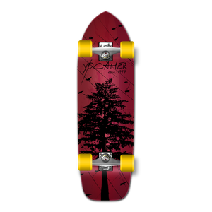 Yocaher Old School Longboard Complete - In the Pines Red