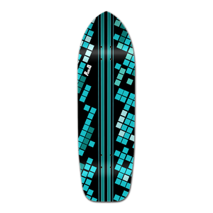 Yocaher Old School Longboard Deck - Black Digital Wave Yocaher Old School Longboard Deck - Black Digital Wave
