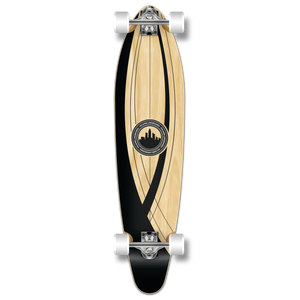 Yocaher Kicktail Longboard Complete - Crest Onyx Yocaher Kicktail Longboard Complete - Crest Onyx