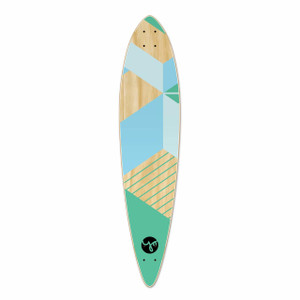 Yocaher Pintail Longboard Deck - Geometric Series - Green Yocaher Pintail Longboard Deck - Geometric Series - Green