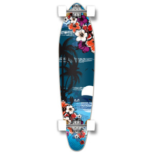 Yocaher Kicktail Longboard Complete - Tropical Night Yocaher Kicktail Longboard Complete - Tropical Night