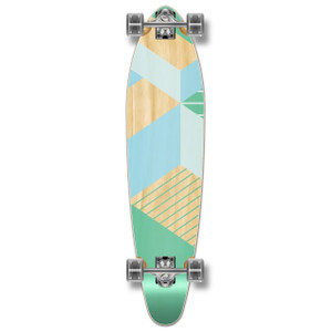 Yocaher Kicktail Longboard Complete - Geometric Series - Green Yocaher Kicktail Longboard Complete - Geometric Series - Green