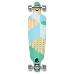 Yocaher Drop Through Longboard Complete - Geometric Series - Green Yocaher Drop Through Longboard Complete - Geometric Series - Green