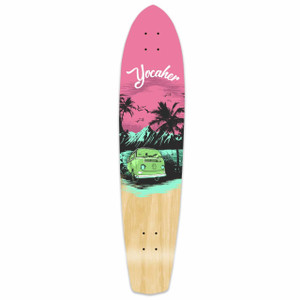 Yocaher Slimkick Longboard Deck - VW Series - Pink N' Mint Yocaher Slimkick Longboard Deck - VW Series - Pink N' Mint